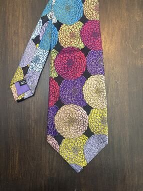 X13- Duchamp Of London Silk Floral Begonia Multicolor Woven Made In England